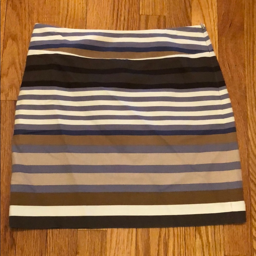 Loft Petite brown multi color mini skirt